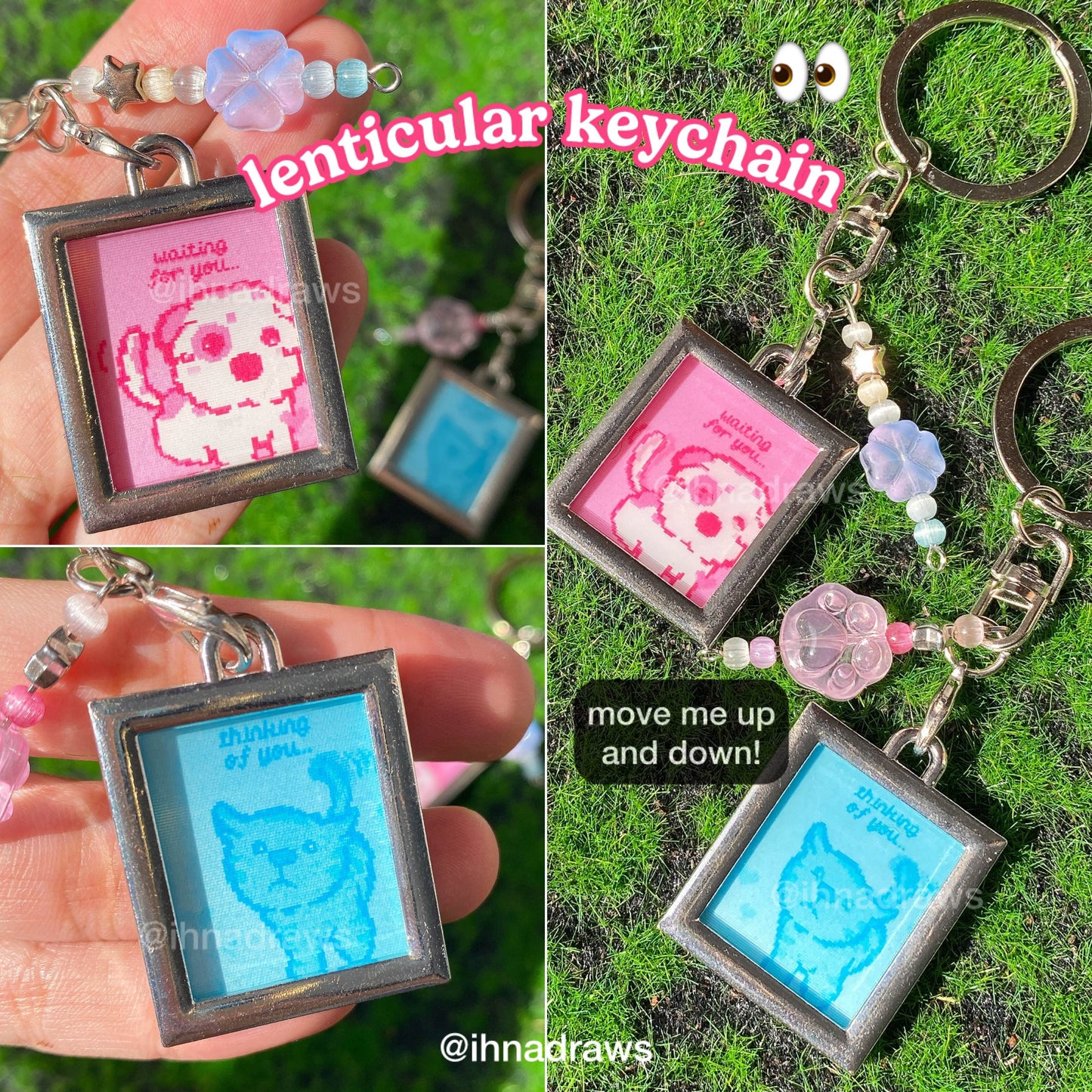 Dog and Cat Lenticular Keychains