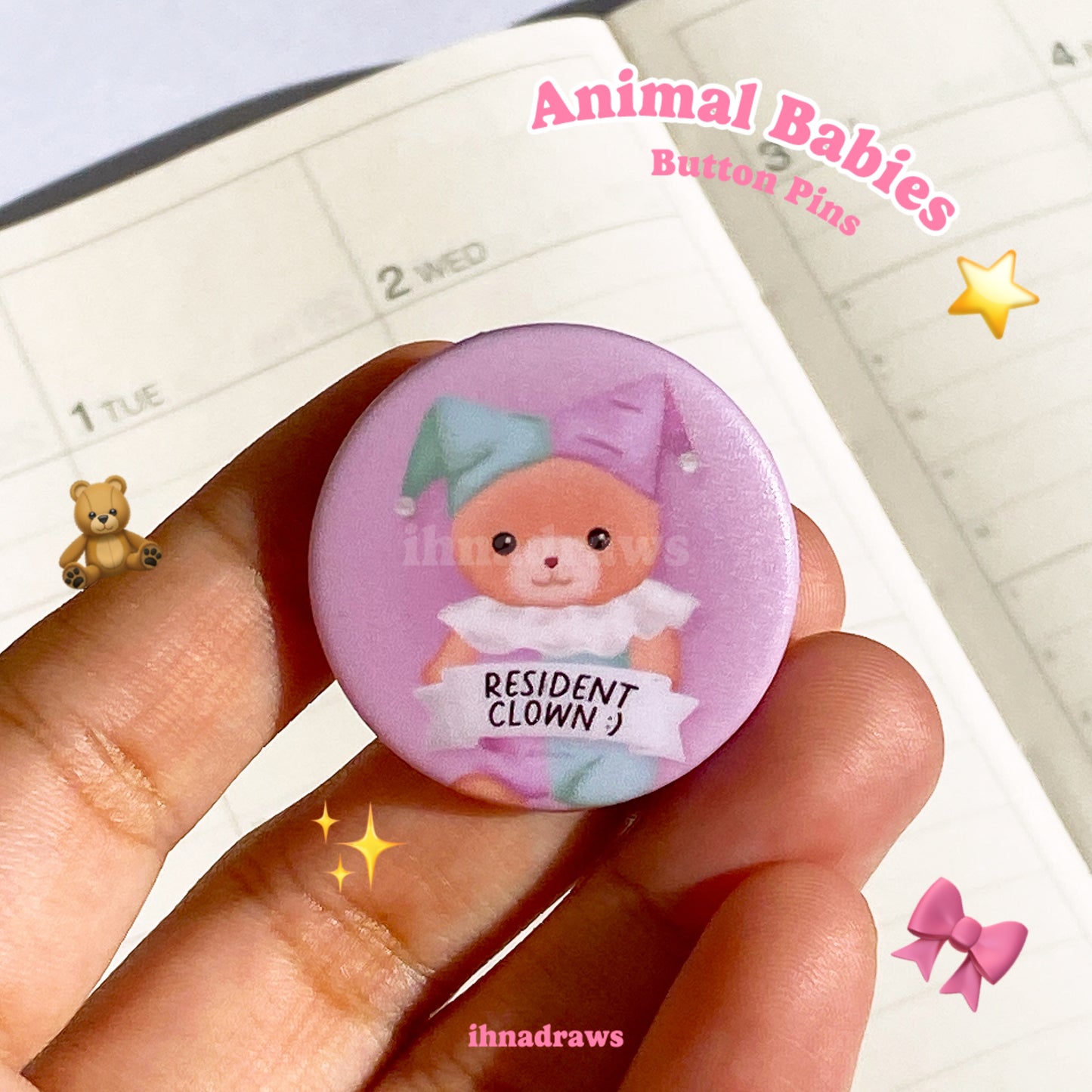 Animal Babies Button Pins