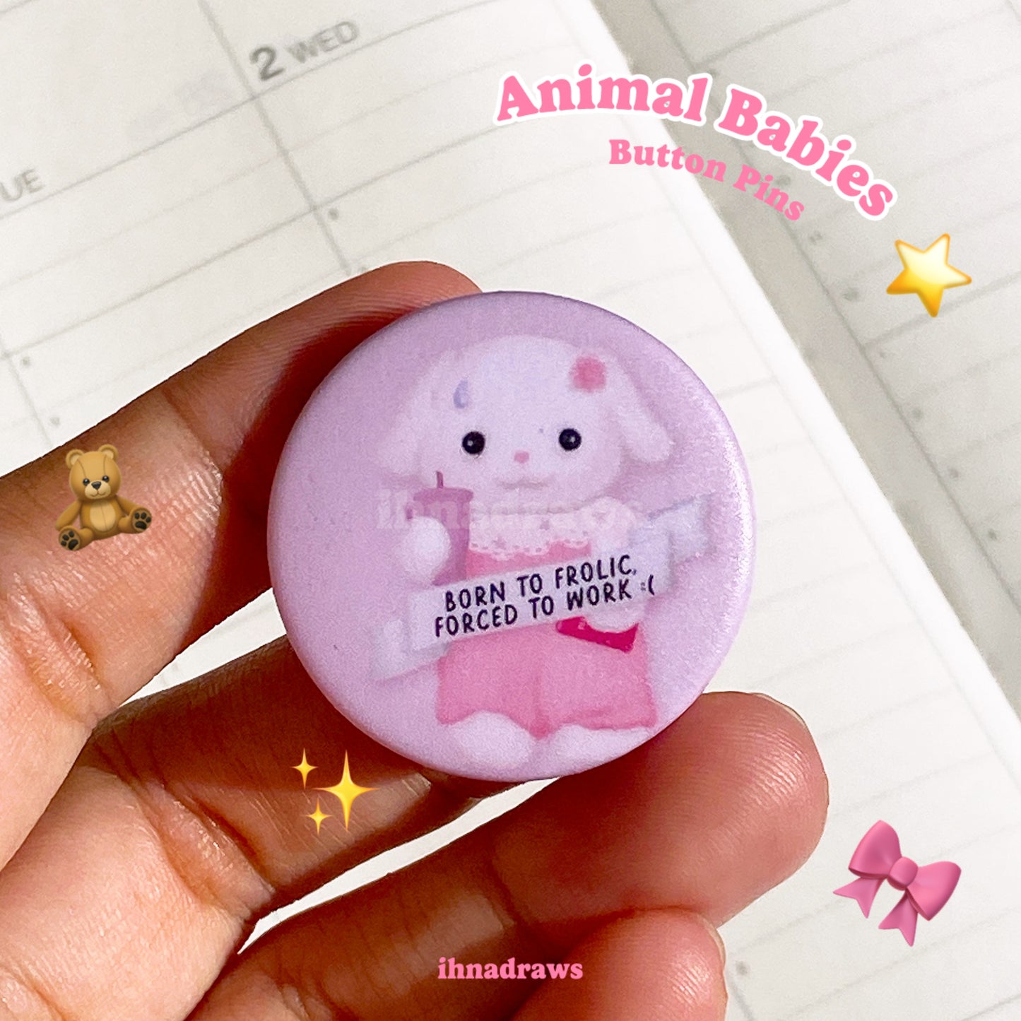 Animal Babies Button Pins