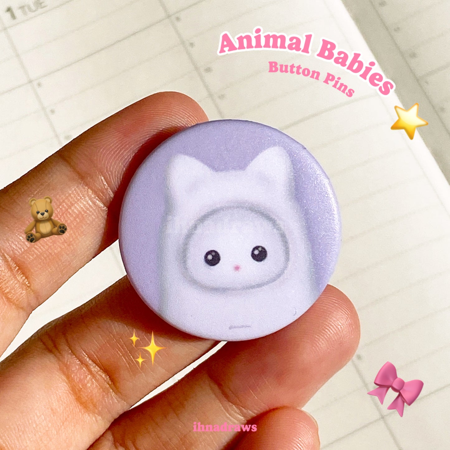 Animal Babies Button Pins