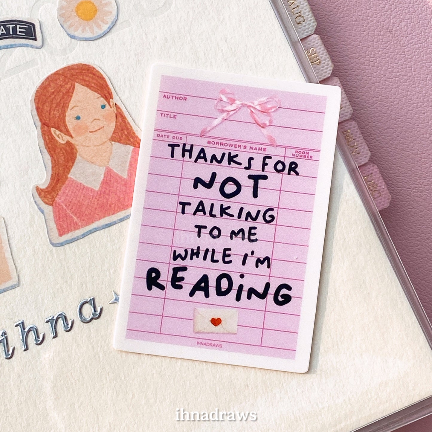 Reading Beagle Dog Bunny Statement Stickers